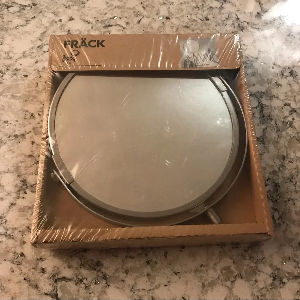 IKEA silver frack round extendable magnifying mirror